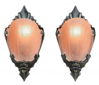 Pair of Slip Shade Art Deco Sconces by Markel (ANT-912)