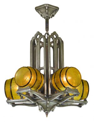 Original Antique Gill Pub Chandelier c1930 (ANT-914)