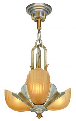 Markel Three Light Art Deco Streamline Chandelier (ANT-919)