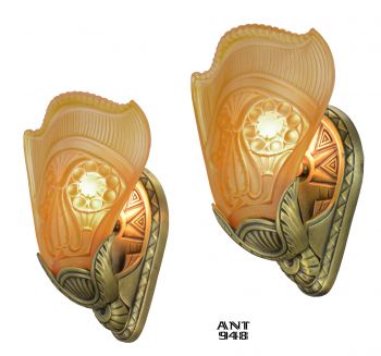 American Art Deco Pair of Outstanding Sconces by Lightolier (ANT-948)