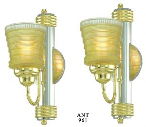 Pair of Striking Streamline Art Deco Wall Sconces (ANT-961)