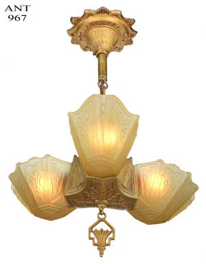 Art Deco 3 Shade Pendant by Markel (ANT-967)