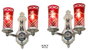 Lovely Pair of 1920-30 Louis Style Edwardian Era Wall Sconces (ANT-972)