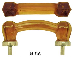 Amber Glass Bridge Handle 3" Boring (B-41A)