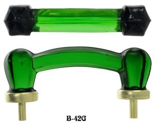 Green Glass Bridge Handle (B-42G)