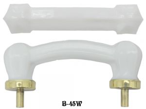 Reproduction Opaque White Milk Glass Bridge Handle (B-45W)