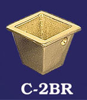 Polished Brass Furniture Square Toe Cap 1" Opening 