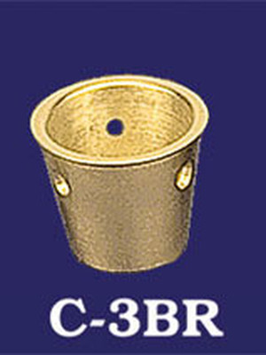 Vintage Furniture Round Leg Brass Toe Cap 1" Opening (C-3BR)