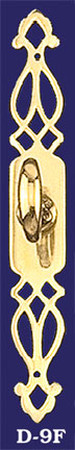 Pierced Brass 3/4" x 5 1/2" Backplate with Mock Key Knob (D-9F)