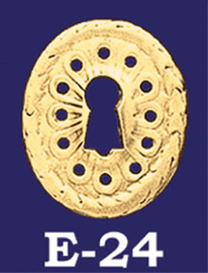Queen Anne Vertical Solid Brass Decorative Escutcheon Key Hole 