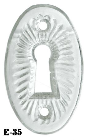 Glass Keyhole Escutcheon 2" x 1 1/4" (E-35)