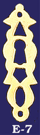 Pierced Brass Vertical Keyhole Escutcheon (E-7)