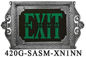 Fancy 1920s Style Cast Aluminum Exit Sign (420x-SASM-XN1NN)