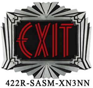 Fancy Art Deco Cast White Metal Exit Sign (422x-SASM-XN3NN)
