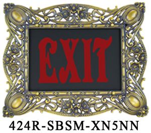 Fancy Victorian Cast BRASS Exit Sign (424x-SBSM-XN5NN)