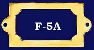 File Cabinet Brass Label Holder Oblong 3.25" Card Frame (F-5A)