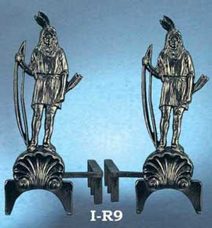 Victorian Colonial Revival Native American Andirons (I-R9)