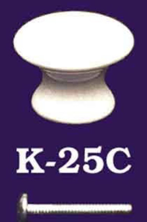 White Porcelain Knob 1.25" Diameter (K-25C)