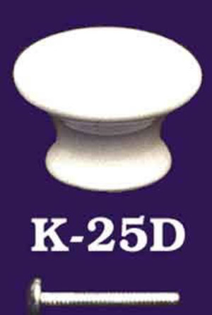 White Porcelain Knob 1 1/2" Diameter (K-25D)