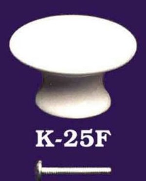 White Porcelain Knob 2" Diameter (K-25F)