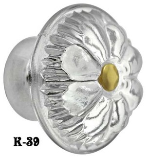 Victorian Style 2 1/4" Clear Glass Knob Circa 1900 (K-39)