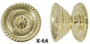 Period Style Brass Knob 1" Diameter (K-6A)