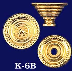 Period Style Brass Knob 1 1/4" Diameter (K-6B)