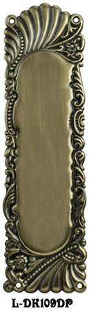 Victorian Recreated Roanoke Push Plate For Swinging Doors 10" Tall (L-109DP)