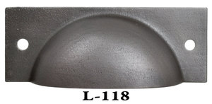 Hardware Rustic Steel Bin Pull Or File Cabinet Handle 2 3/4" Boring (L-118)