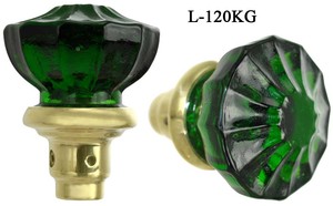 Antique Style Sea Green Glass Door Knobs Set (L-120KG)