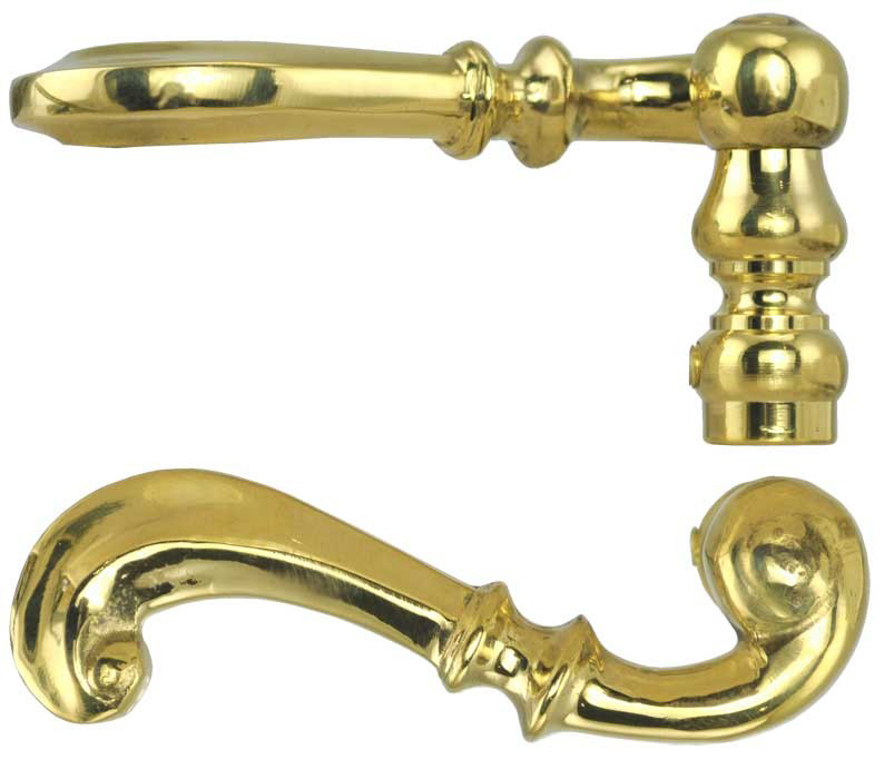 Pair of Polished Brass Edwardian #Lever Door Handles With Keyhole 