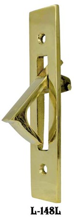 Brass Vintage Pocket Door Hidden Pull (L-148L)