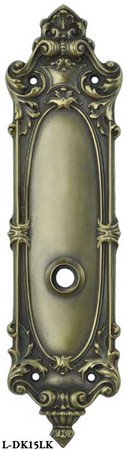 Victorian Rococo Yale Pattern Lower Doorknob Receiver Door Plate (L-15LK)