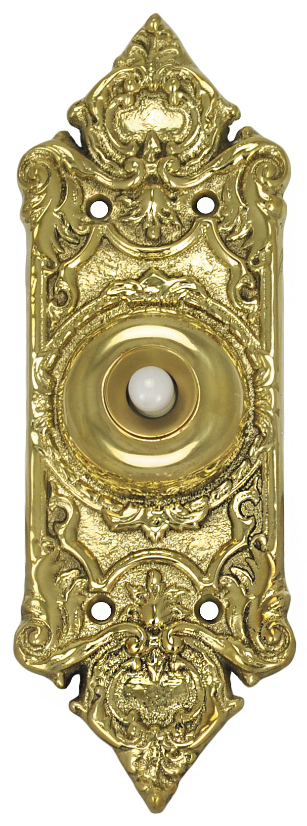 Victorian Decorative Doorbell Button in Polished Brass | House of Antique  Hardware