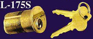 Door 1 3/4" Long Single Lock Cylinder (L-175S)