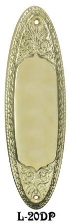 Victorian Style Cast Oval Pushplate (L-20DP)