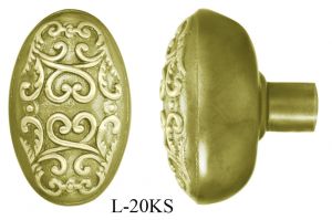 Victorian Single Oval Scroll Door Knob (L-20KS)