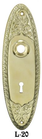 Victorian Oval Doorknob Backplate (L-20)