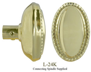 Victorian Oval Beaded Edge Doorknobs Set (L-24K)