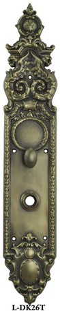 Victorian Style Heraldic Turnlatch Door Plate (L-26T)