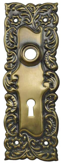 Antique Victorian Style Ribbon Design Set Brass Door Knob Set New 