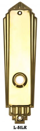 Art Deco Door Plate No Keyhole Low Knob (L-51LK)