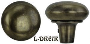 Vintage Plain Screen Door Knob In Brass Or Nickel (L-67K)