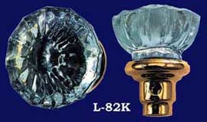 Victorian Pressed Clear Glass Door Knobs Set (L-82K)