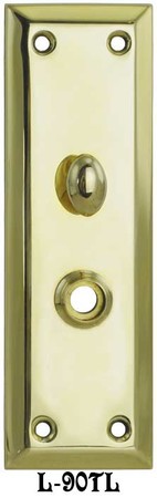 Recreated Victorian 10" Tall Plain Turnlatch & Knob Door Plate (L-90TL)