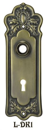 Classic Victorian Doorknob Backplate 2 1/4"cc (L-1)