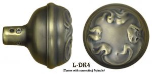 Victorian Ribbon Design Set Brass Doorknobs (L-4)