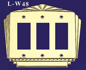 Art Deco Triple GFI Switch Plate Cover (L-W48)