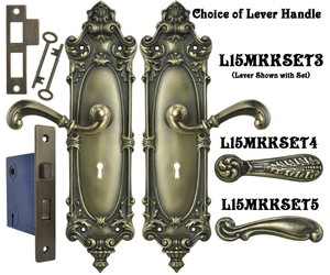 Victorian Rococo Yale Pattern with Lever Handle Mortise Lockset (L15MKKSET3)