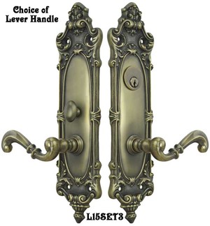 Victorian Rococo Yale Pattern with Lever Handle Entry Door Set(L15SET3)